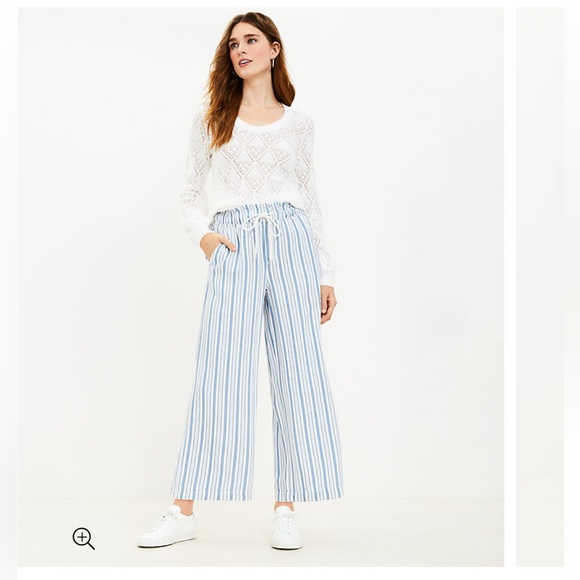 Loft Emory Wide Leg Pants in Stripe nwt - Picture 3 of 7